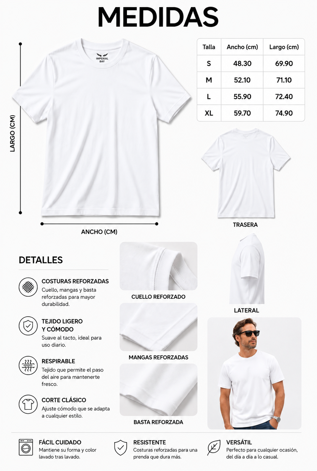 Polo Básico Blanco Pima Corte Clásico