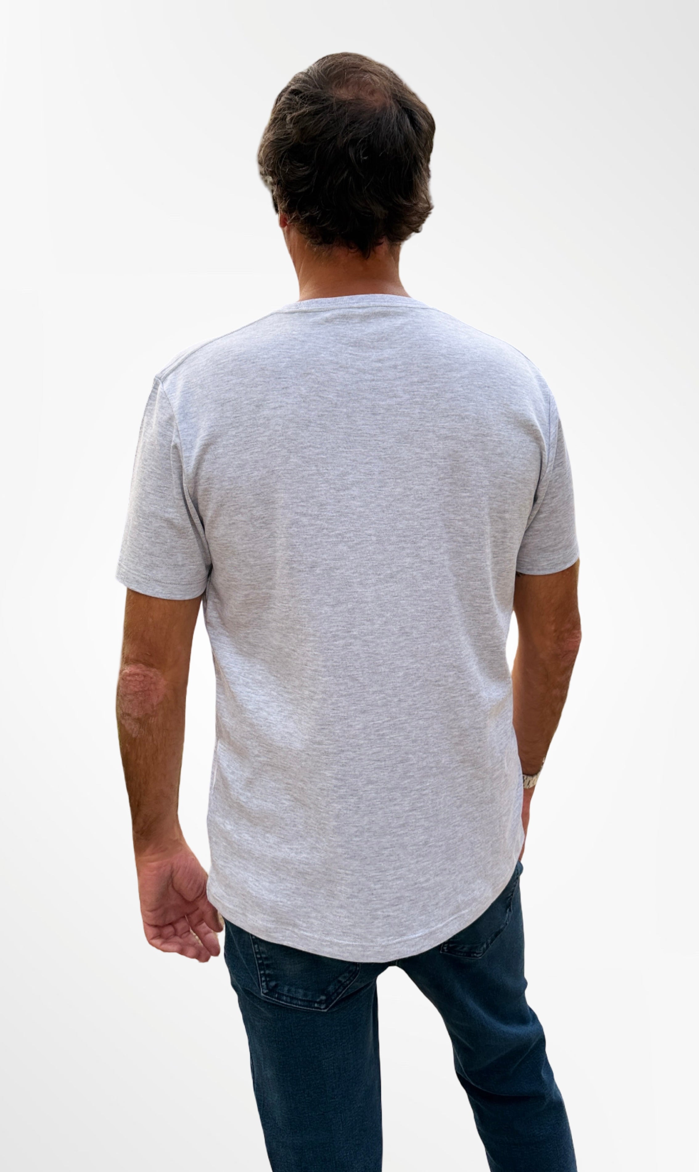 Polo Básico Gris Melange Pima Corte Moderno