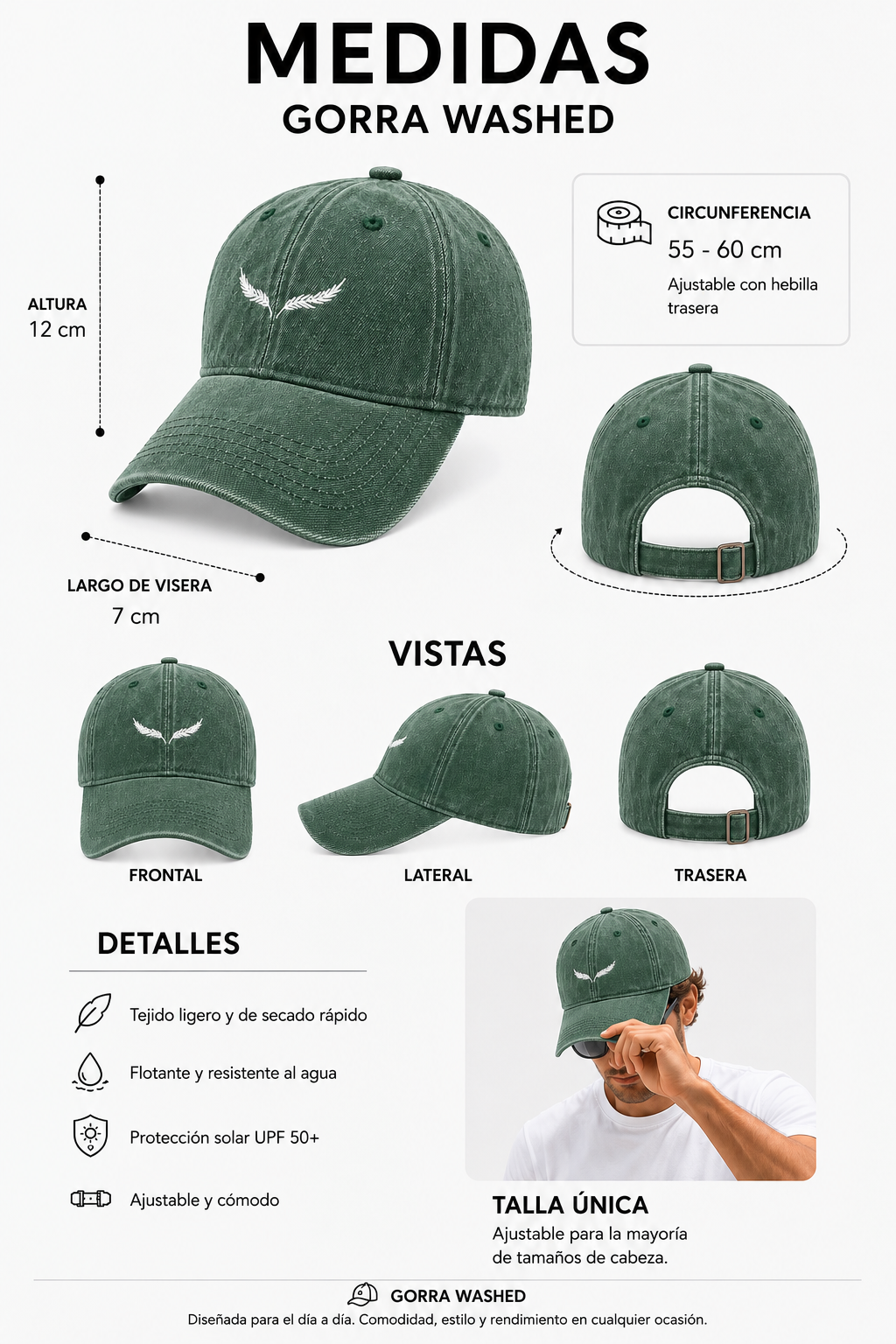 Gorra Washed Green Ocean