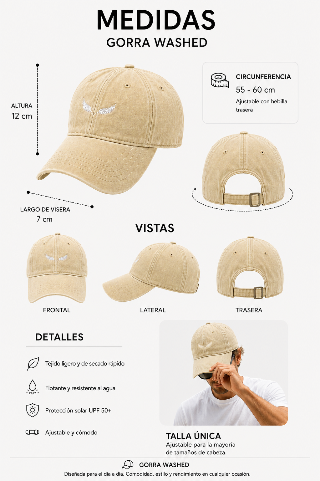 Gorra Washed Beige