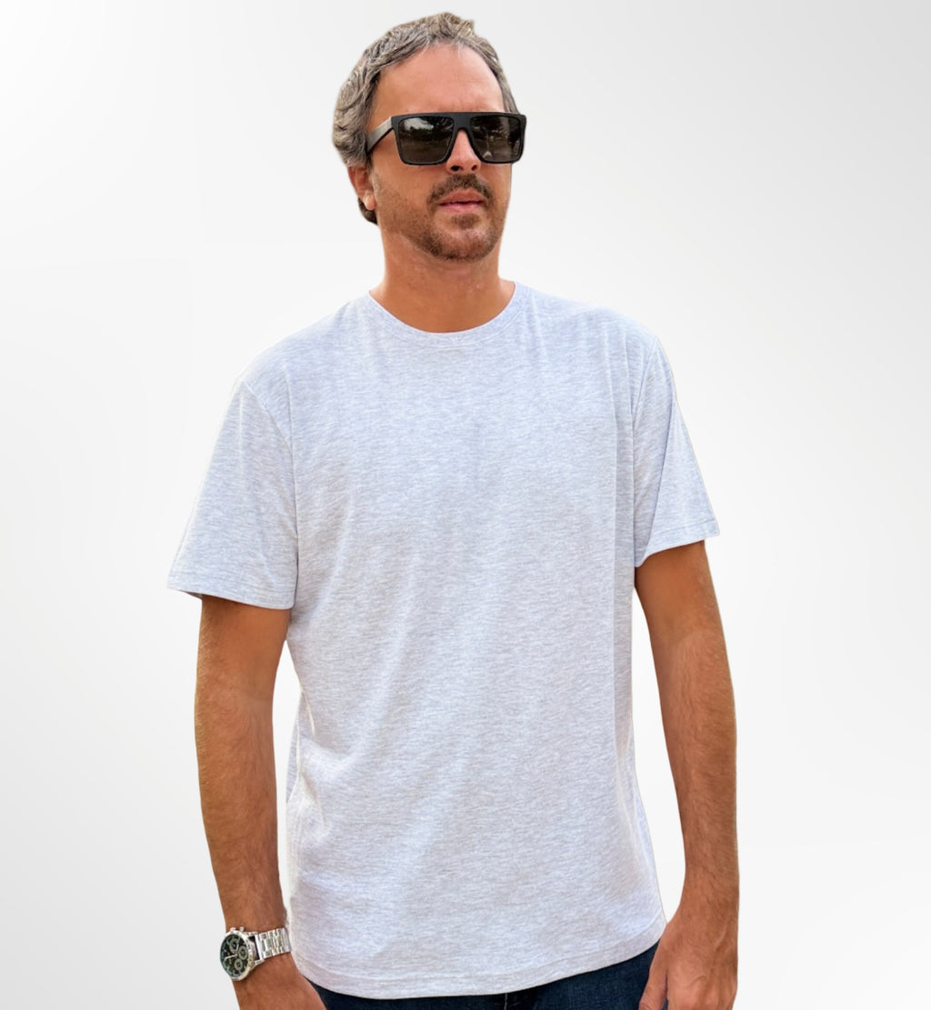 Polo Básico Gris Melange Pima Corte Moderno