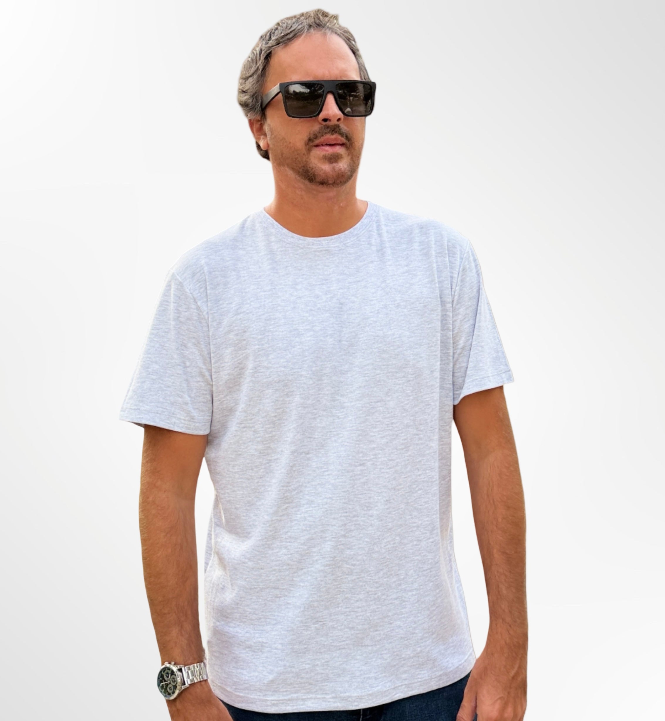 Polo Básico Gris Melange Pima Corte Moderno