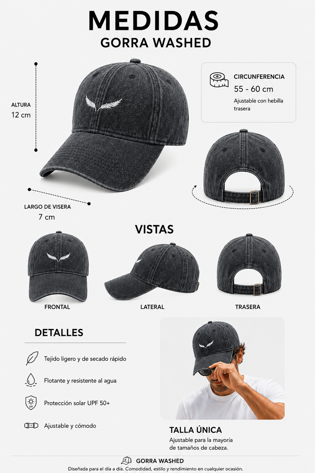 Gorra Washed Gris
