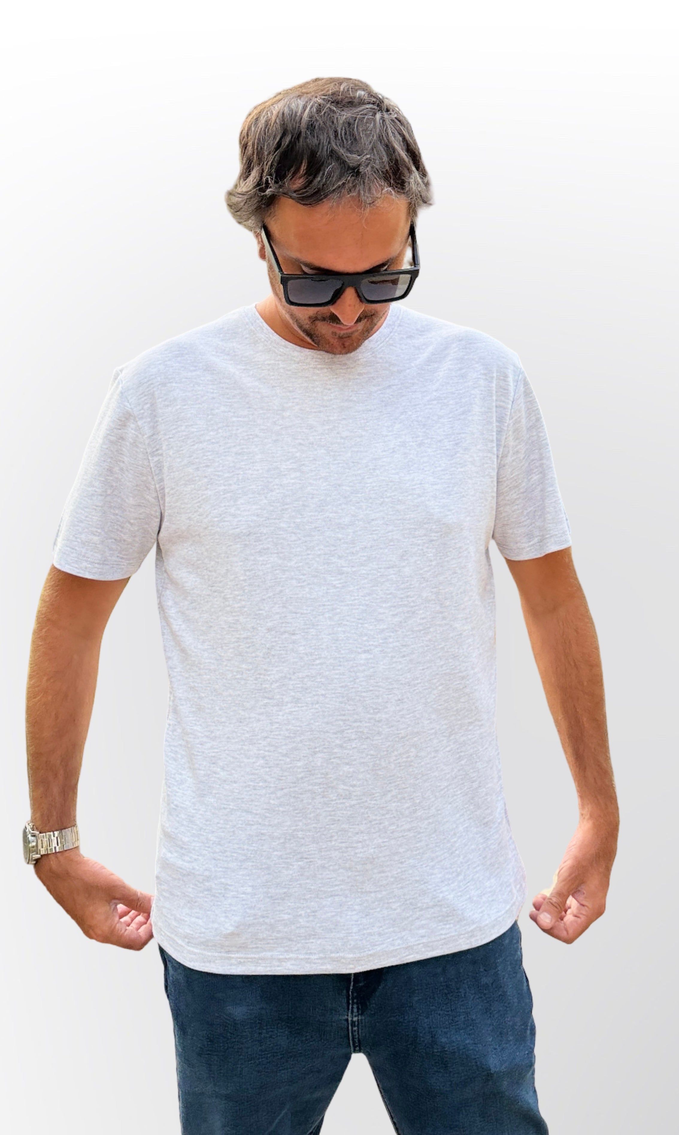 Polo Básico Gris Melange Pima Corte Moderno