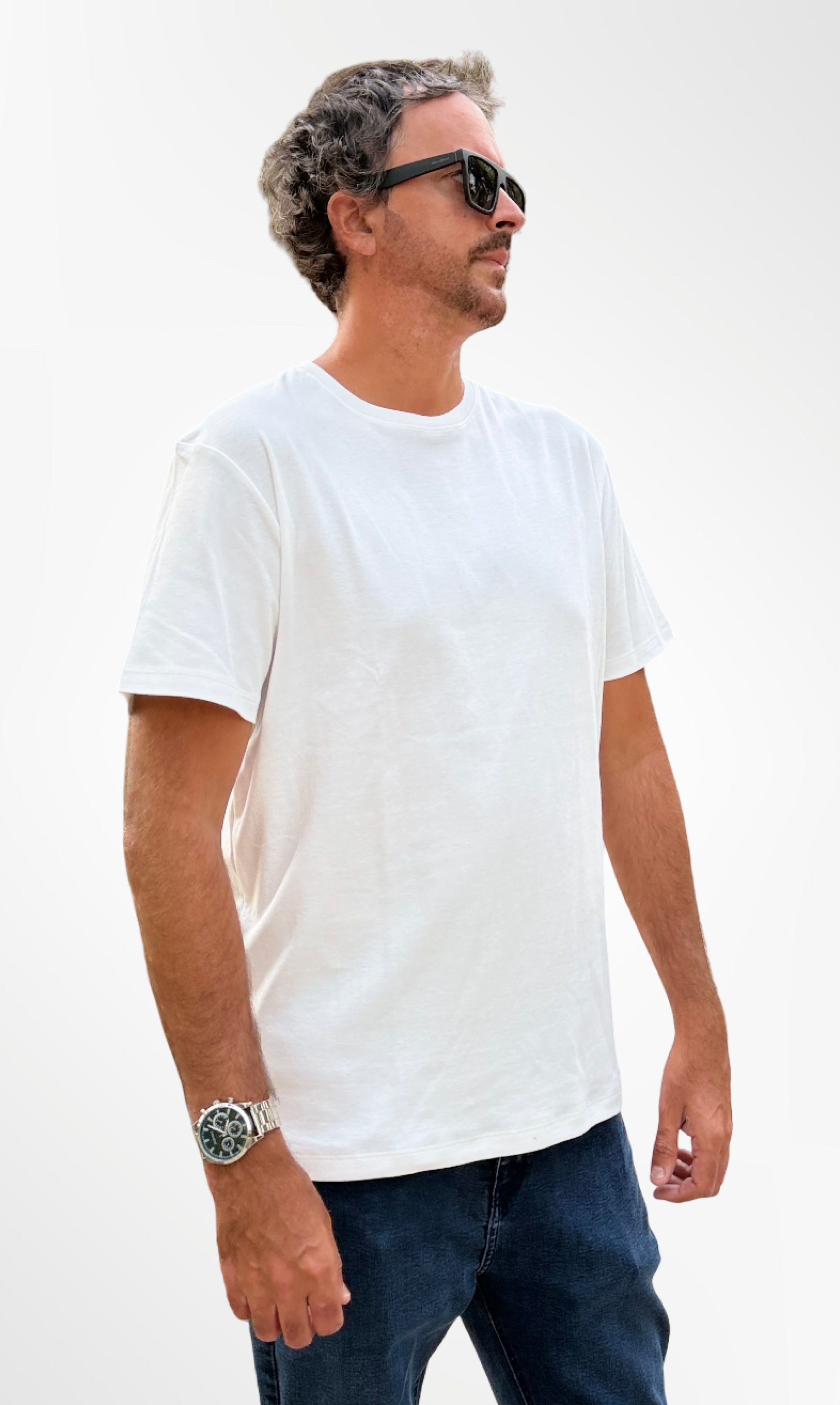 Polo Básico Blanco Perla Pima Corte Moderno