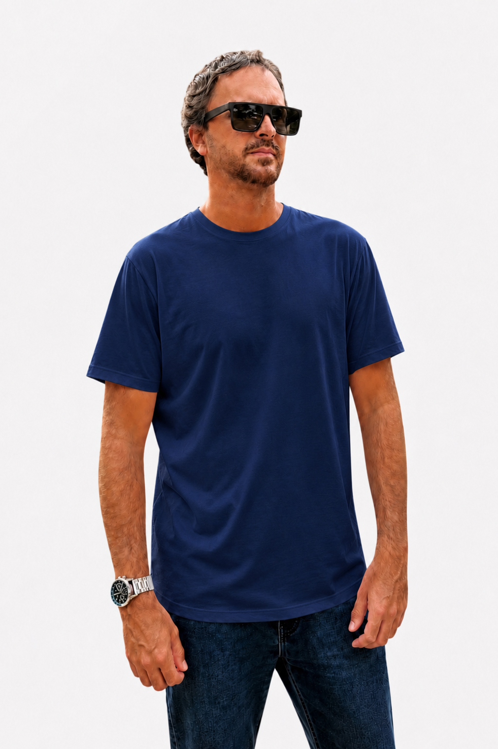Polo Básico Azul Acero Pima Corte Clásico