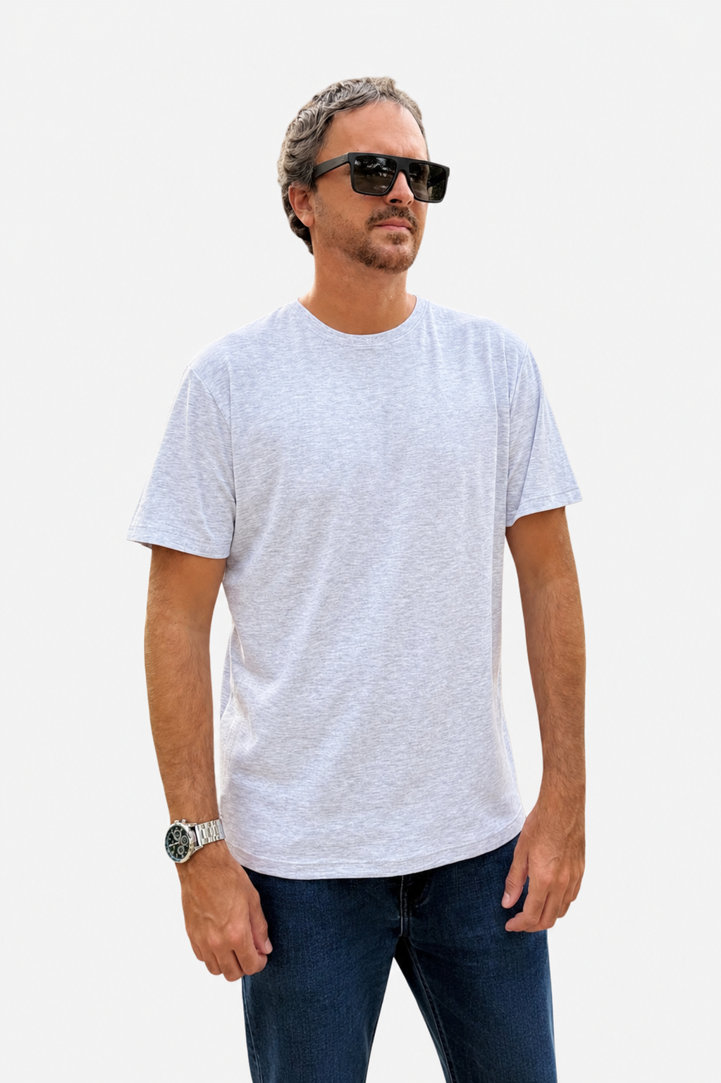 Polo Básico Gris Melange Pima Corte Clásico