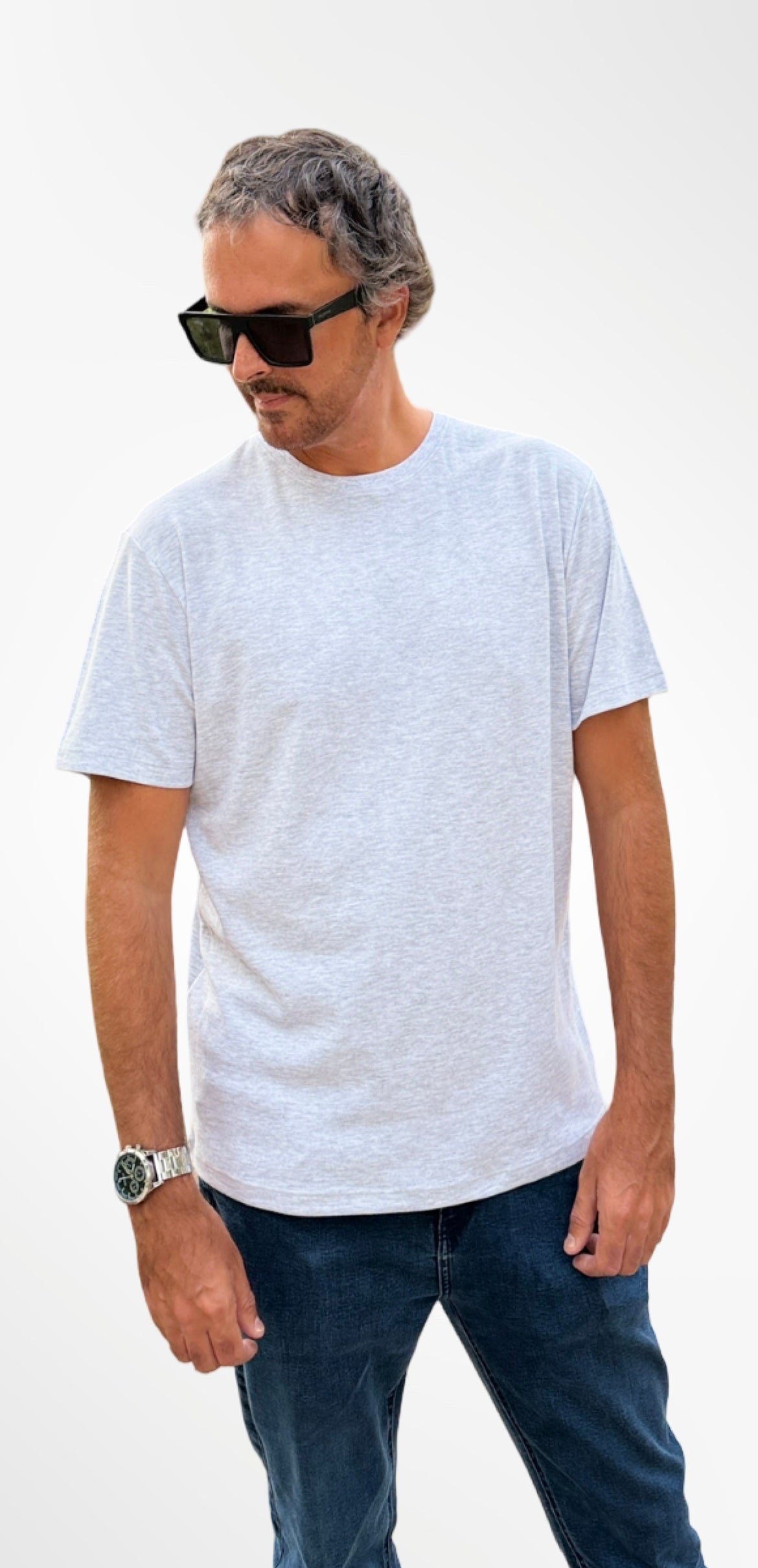 Polo Básico Gris Melange Pima Corte Moderno
